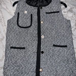 tweed vest with cute buttons